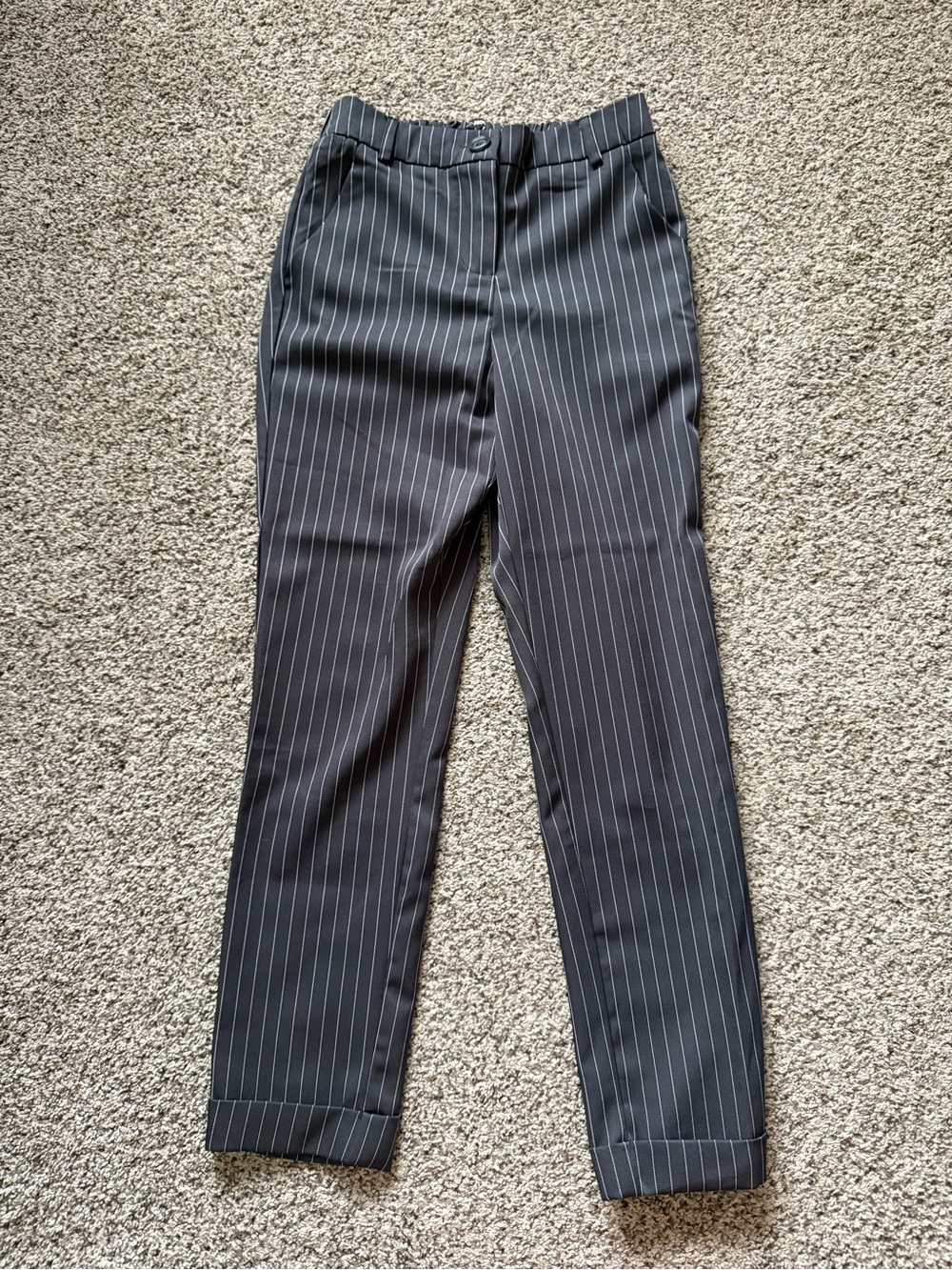 Fashion Nova Pinstripe Elastic Waist Trousers